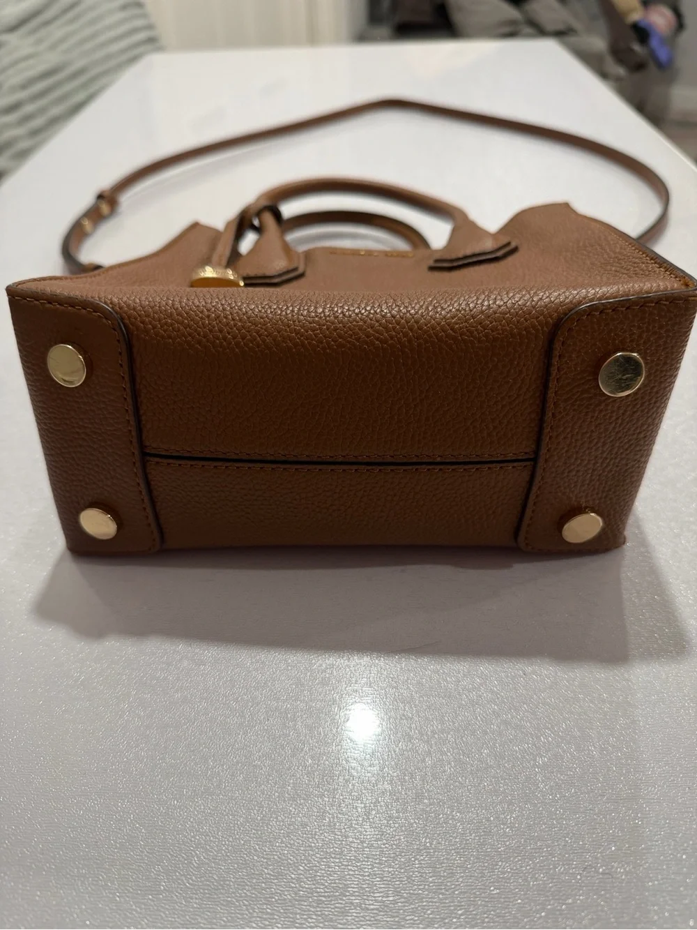 Michael Kors Chestnut Brown Pebbled Leather Satchel